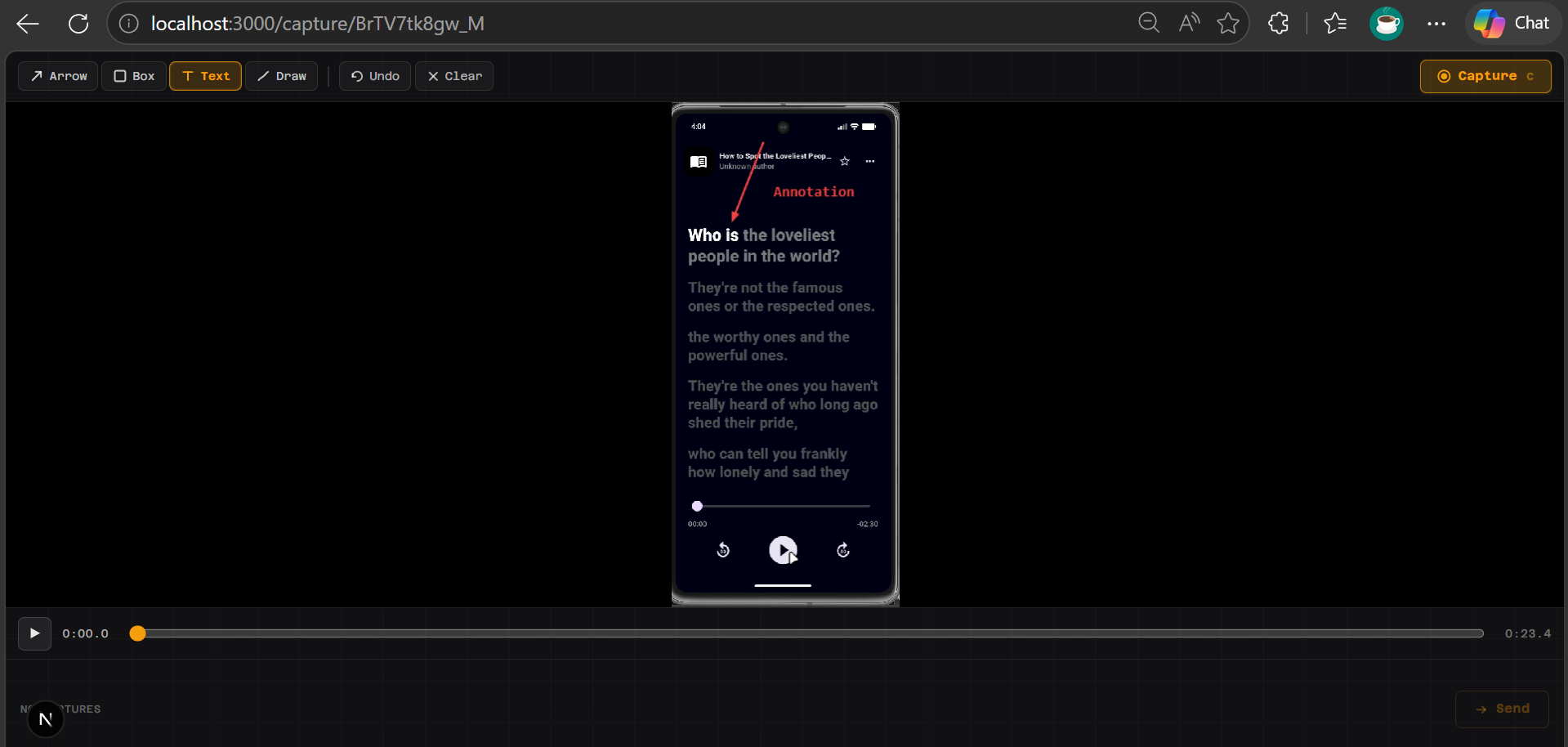 Annotation canvas